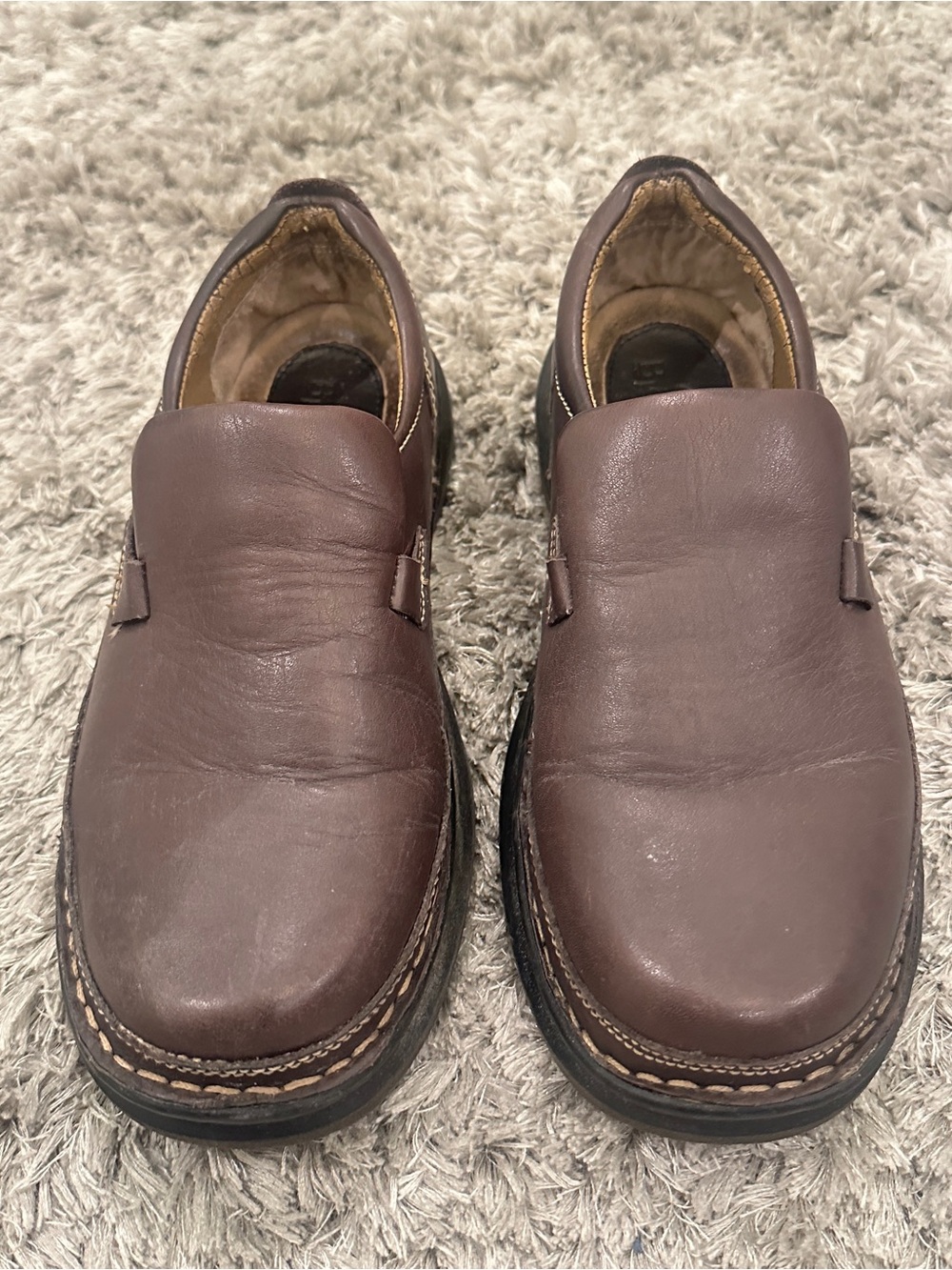 Bjorndal Duke Men's Brown Leather Slip-On Loafers Size 7.5 M Comfort Shoes